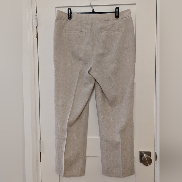 Talbots Windsor Linen Cream Pants Size 10 - Picture 2 of 9